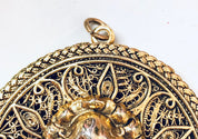 Vintage Locket, Gold Toned Jewelry, Pendant, Lady Face Pendant, Necklace, Vintage Jewelry
