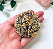 Vintage Locket, Gold Toned Jewelry, Pendant, Lady Face Pendant, Necklace, Vintage Jewelry