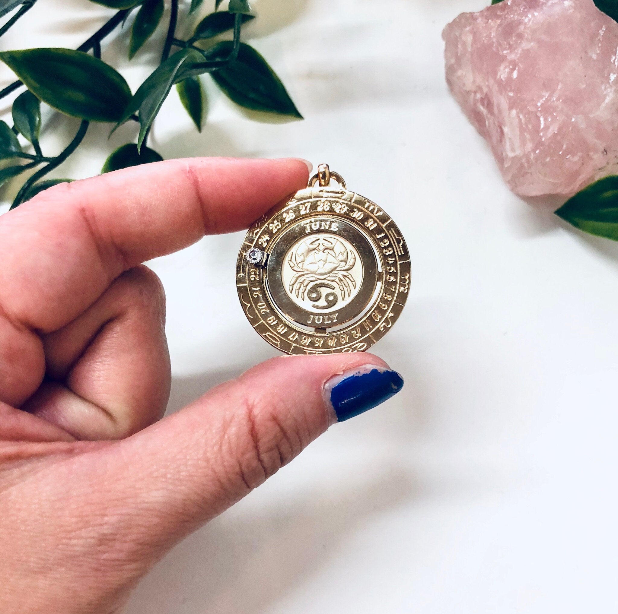 Vintage Pendant, Gold Cancer Pendant, Zodiac Jewelry, Vintage Jewelry, Crab Pendant, Moon Child, Cancer, Gold Toned Pendant