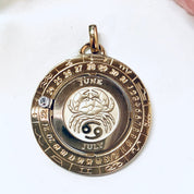 Vintage Pendant, Gold Cancer Pendant, Zodiac Jewelry, Vintage Jewelry, Crab Pendant, Moon Child, Cancer, Gold Toned Pendant