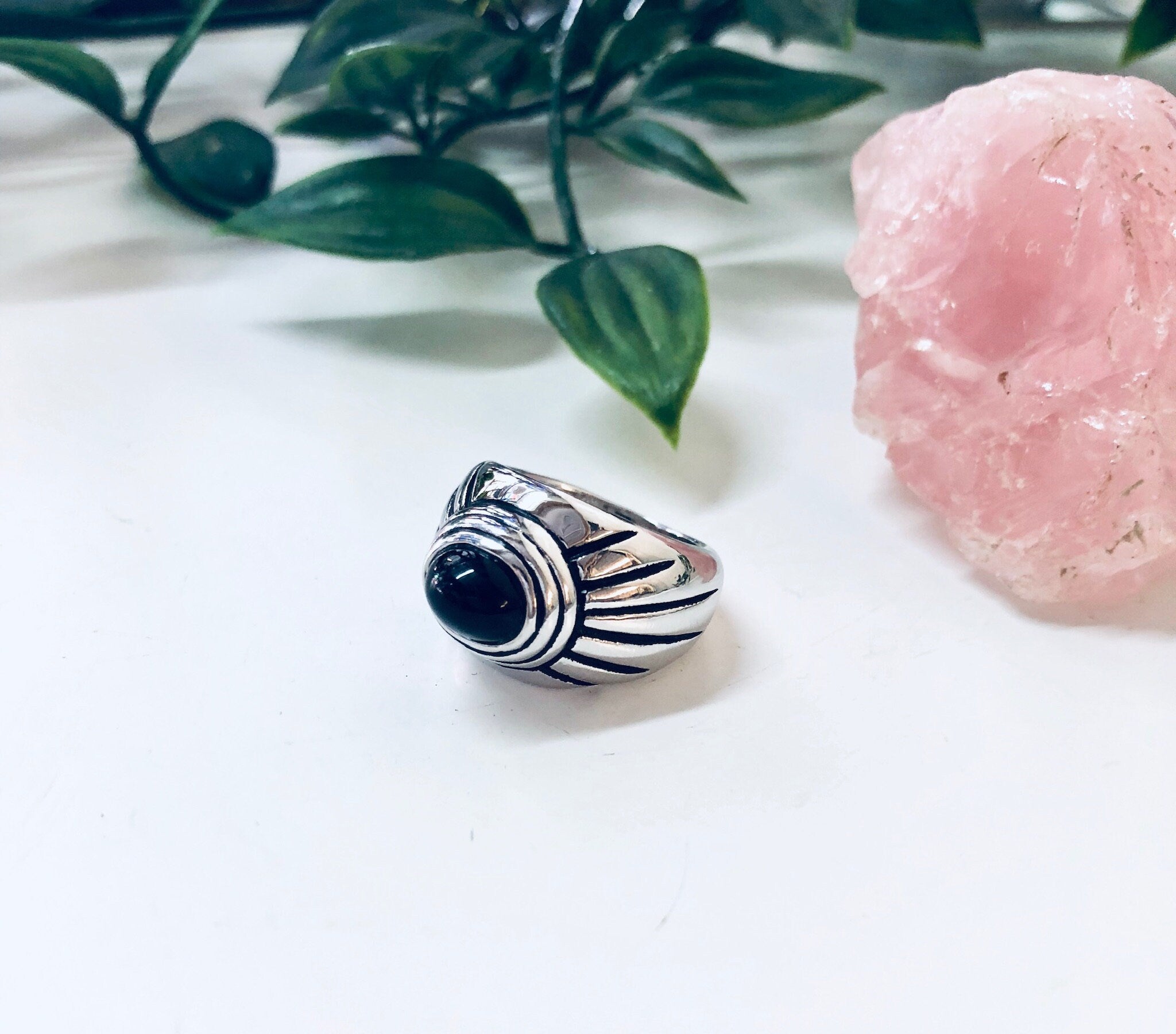 Vintage Silver Ring, Sterling Silver, Black Onyx, Onyx Jewelry, Vintage Jewelry, Southwestern Ring, Minimalist Ring, Sleek Design, Ring, 925