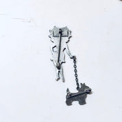 Betty Boop Pin, Vintage Pin, Betty Boop With Dog, Flapper Girl, Silver Tone Pin, Red, Silver, Black, Dog, Retro Jewelry, Vintage Jewelry