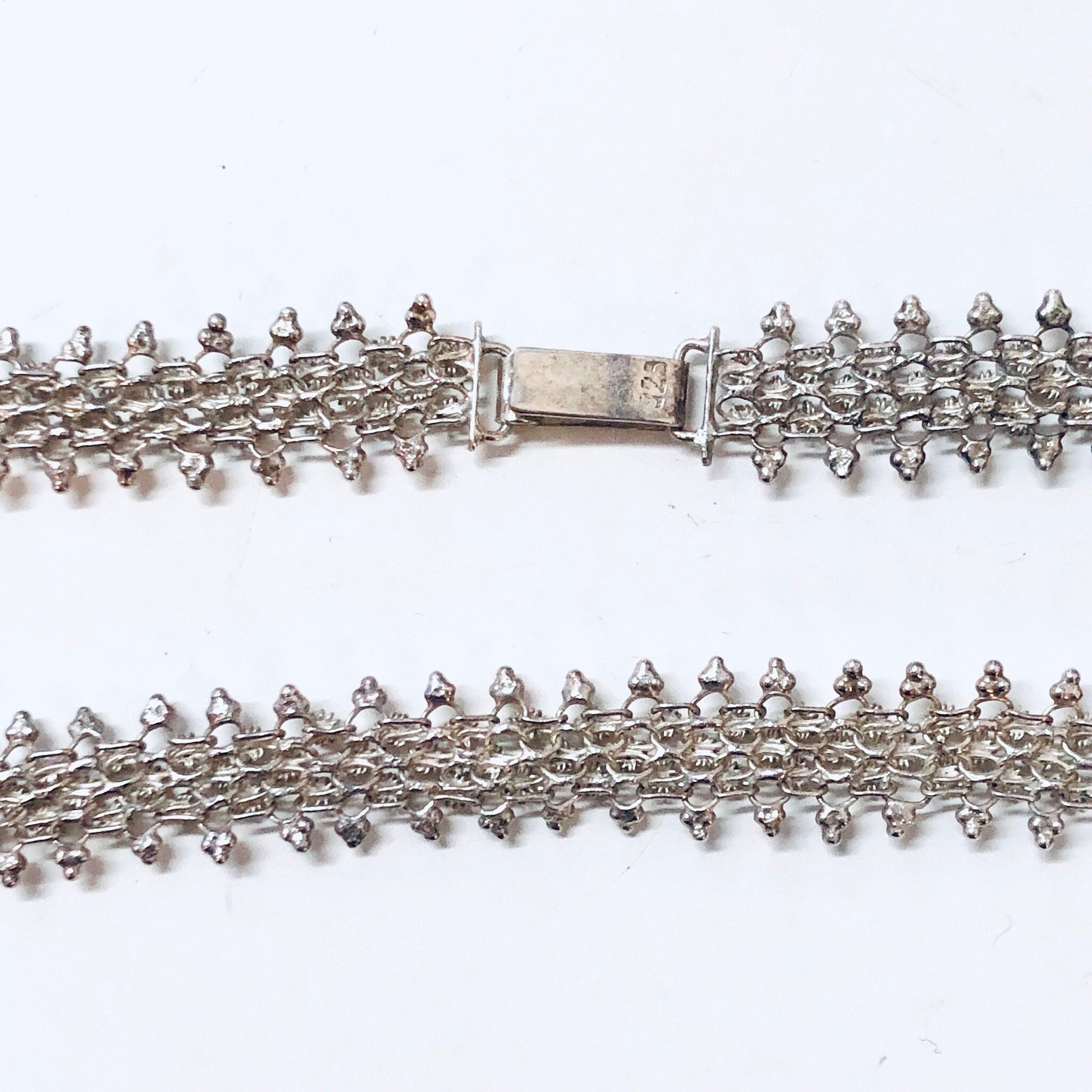 Vintage Silver Necklace, Vintage Choker, Link Necklace, Short Necklace, Vintage Jewelry, Thick Choker, Statement Jewelry, Hook Closure,