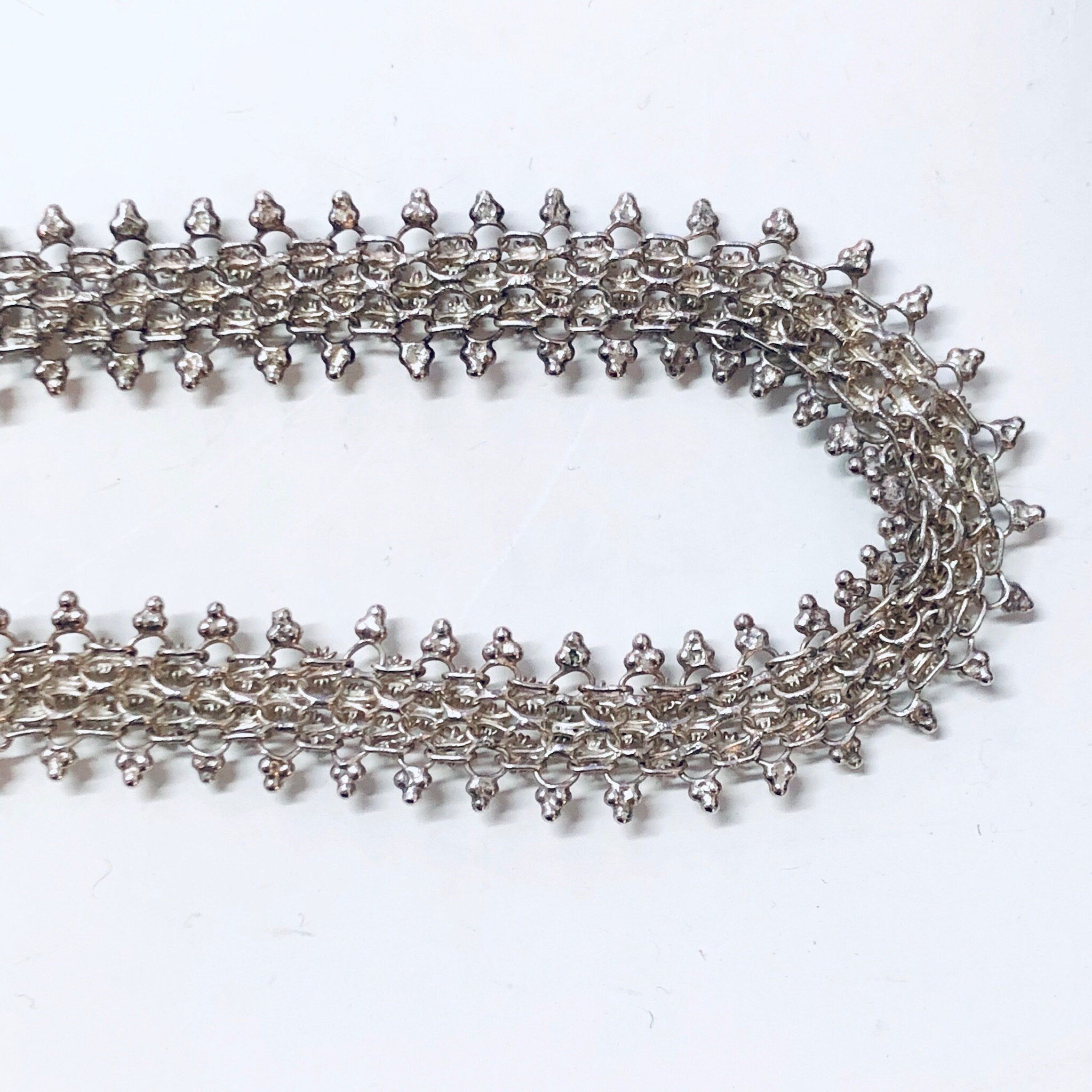 Vintage Silver Necklace, Vintage Choker, Link Necklace, Short Necklace, Vintage Jewelry, Thick Choker, Statement Jewelry, Hook Closure,