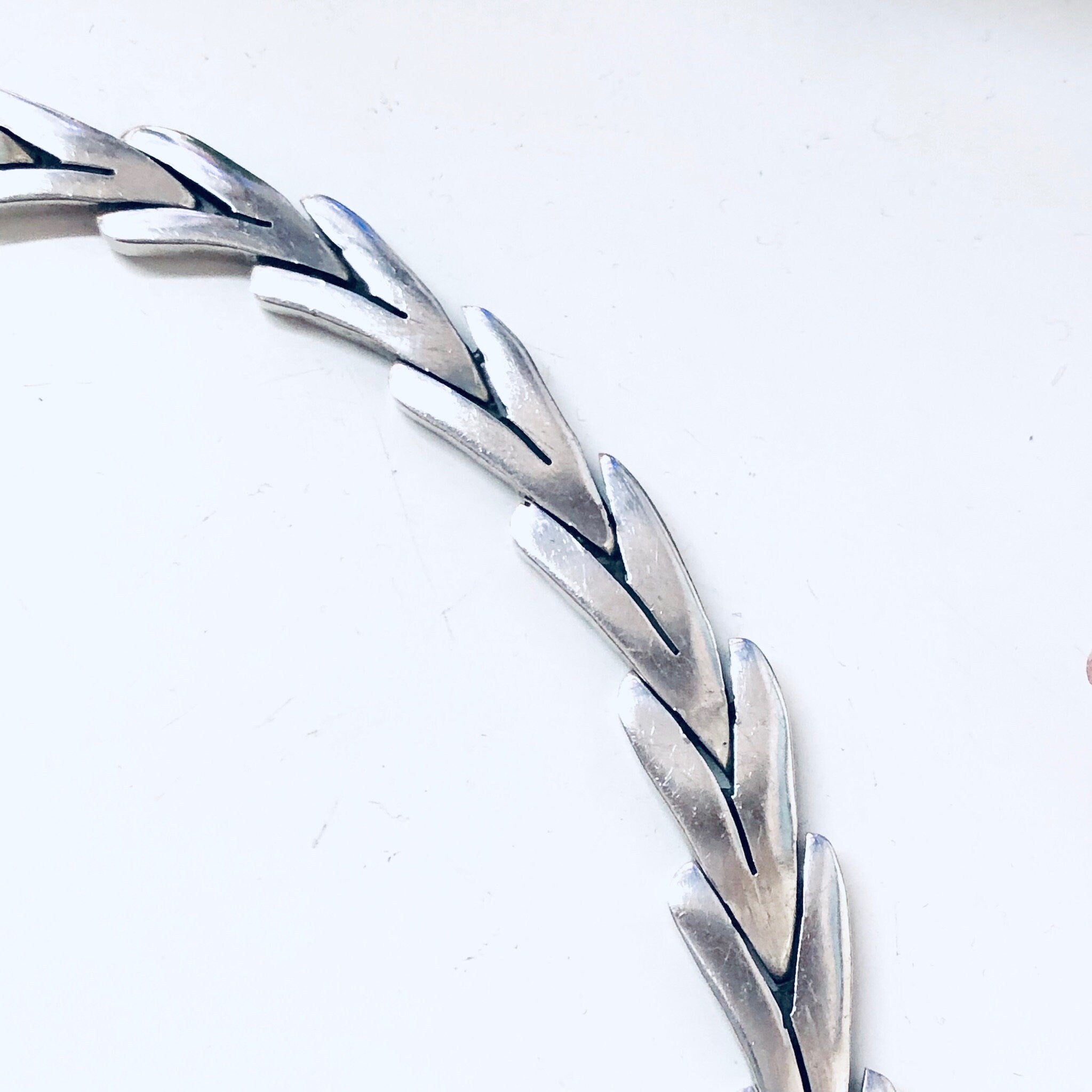 Vintage Silver Necklace, Silver Choker, Vintage Jewelry, Link Necklace, V Shape Necklace, Heavy Necklace, Solid Silver, Unique Jewelry, 925