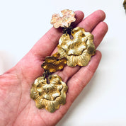 Miriam Haskell Jewelry Set, Vintage Jewelry Set, Multi Strand Necklace, Clip On earrings, Miriam Haskell, Floral Jewelry, Leaf Jewelry,
