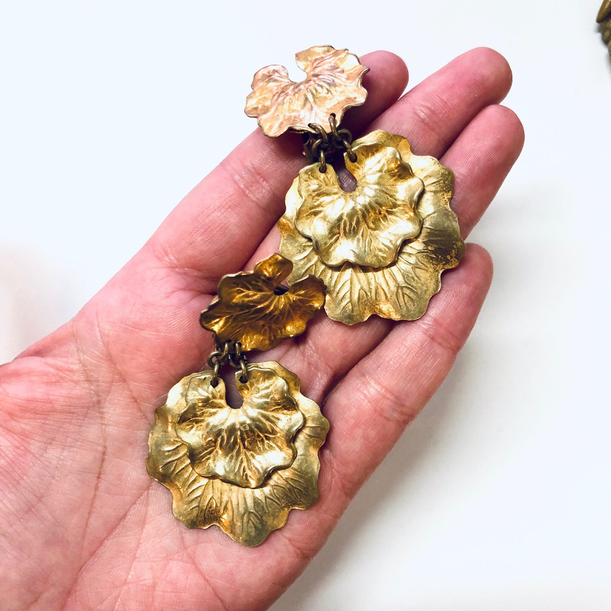 Miriam Haskell Jewelry Set, Vintage Jewelry Set, Multi Strand Necklace, Clip On earrings, Miriam Haskell, Floral Jewelry, Leaf Jewelry,