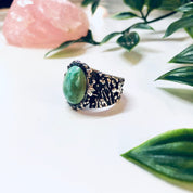 Vintage Silver Ring, Turquoise Ring, Sterling Silver, Vintage Jewelry, Blue, Green, Silver, Textured Silver, Statement Jewelry, Large Ring