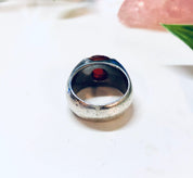 Vintage Silver Ring, Carnelian Ring, Sterling Silver, Vintage Jewelry, Red Stone, Silver, Red, Large Ring, Simple Jewelry, Statement Ring