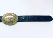 Vintage Belt, Skinny Concho Belt, Brass Concho Belt, High Waisted Belt, Southwestern, Hippie, Bohemian Style, Brown Leather, Leather Belt,