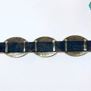 Vintage Belt, Skinny Concho Belt, Brass Concho Belt, High Waisted Belt, Southwestern, Hippie, Bohemian Style, Brown Leather, Leather Belt,