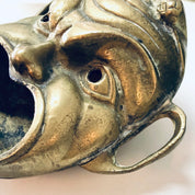 Vintage Brass Devil Ashtray, Wide Mouth Devil Tray, Made in Italy, Incense Burner, Brass Coin Dish, Catch All Dish
