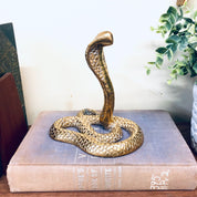Vintage Brass Cobra Statue, Coiled Snake Figurine, Brass Decor, Vintage Home Decor, Brass Mantlepiece, Reptile, Animal Statue