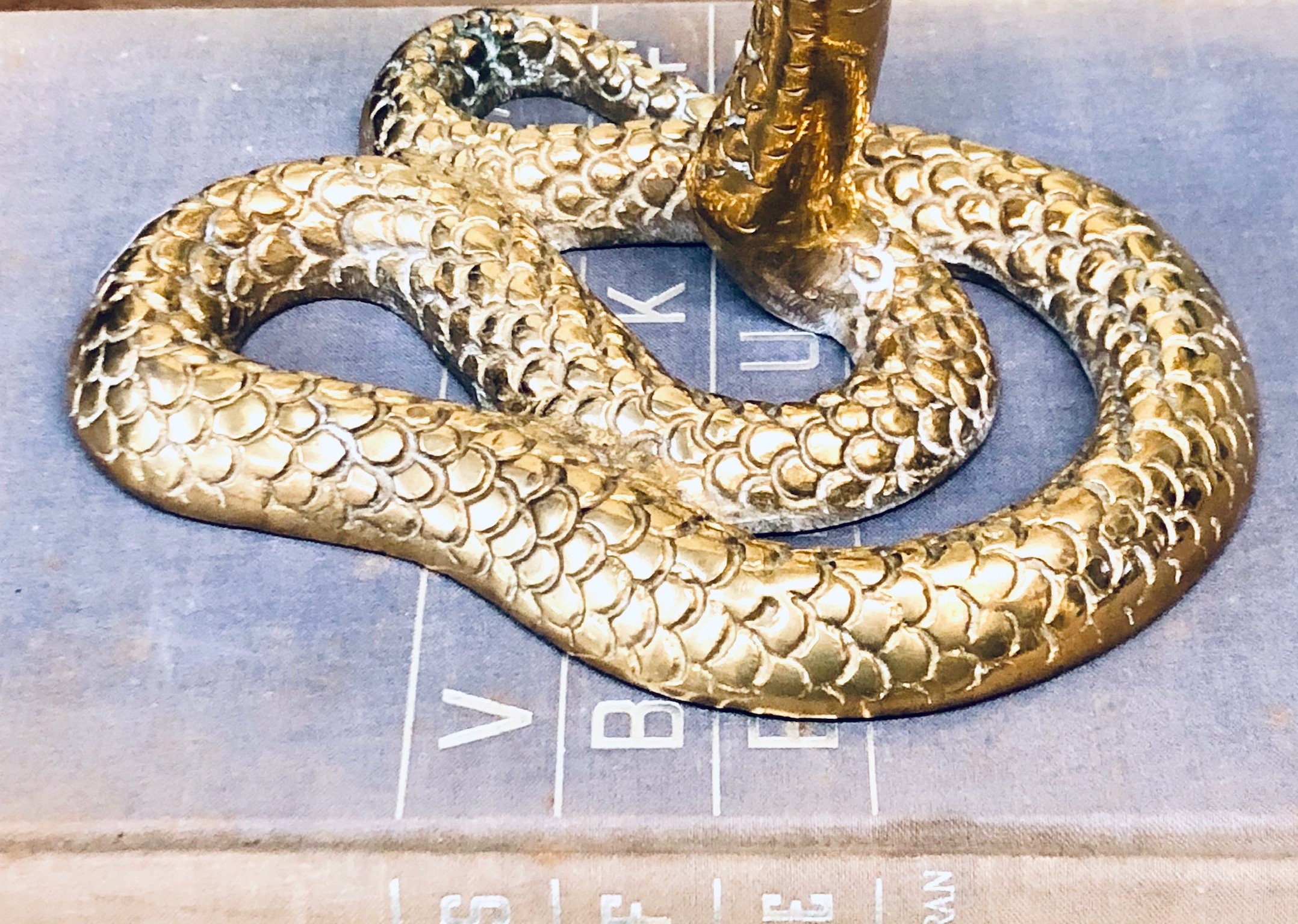Vintage Brass Cobra Statue, Coiled Snake Figurine, Brass Decor, Vintage Home Decor, Brass Mantlepiece, Reptile, Animal Statue