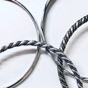 Bangle Bracelets, Vintage Jewelry, Textured Bracelets, Set of Four, Silver Plated Jewelry, Sleek Jewelry, Bangles, Holiday Gift Idea, Simple