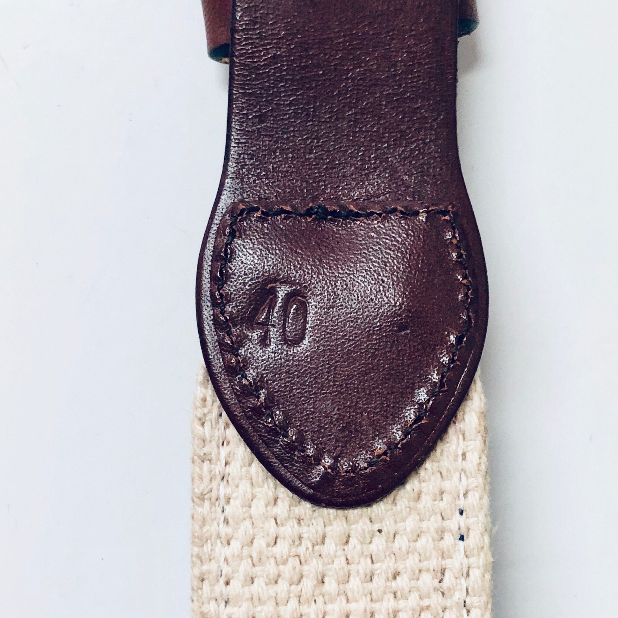 Vintage Woven Belt, Crab Belt, Blue Crabs, Boating Belt, Leather Belt, Brass Belt Buckle, Preppy Dad Belt, Blue, Brown, Brass, Fisherman