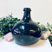 Vintage Glass Bottle, Green Glass Bottle, Vintage Home Decor, Hand Blown Glass, Dark Green Glass, Vintage Vase, Centerpiece, Collectible