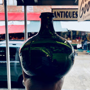 Vintage Glass Bottle, Green Glass Bottle, Vintage Home Decor, Hand Blown Glass, Dark Green Glass, Vintage Vase, Centerpiece, Collectible