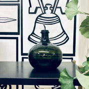 Vintage Glass Bottle, Green Glass Bottle, Vintage Home Decor, Hand Blown Glass, Dark Green Glass, Vintage Vase, Centerpiece, Collectible