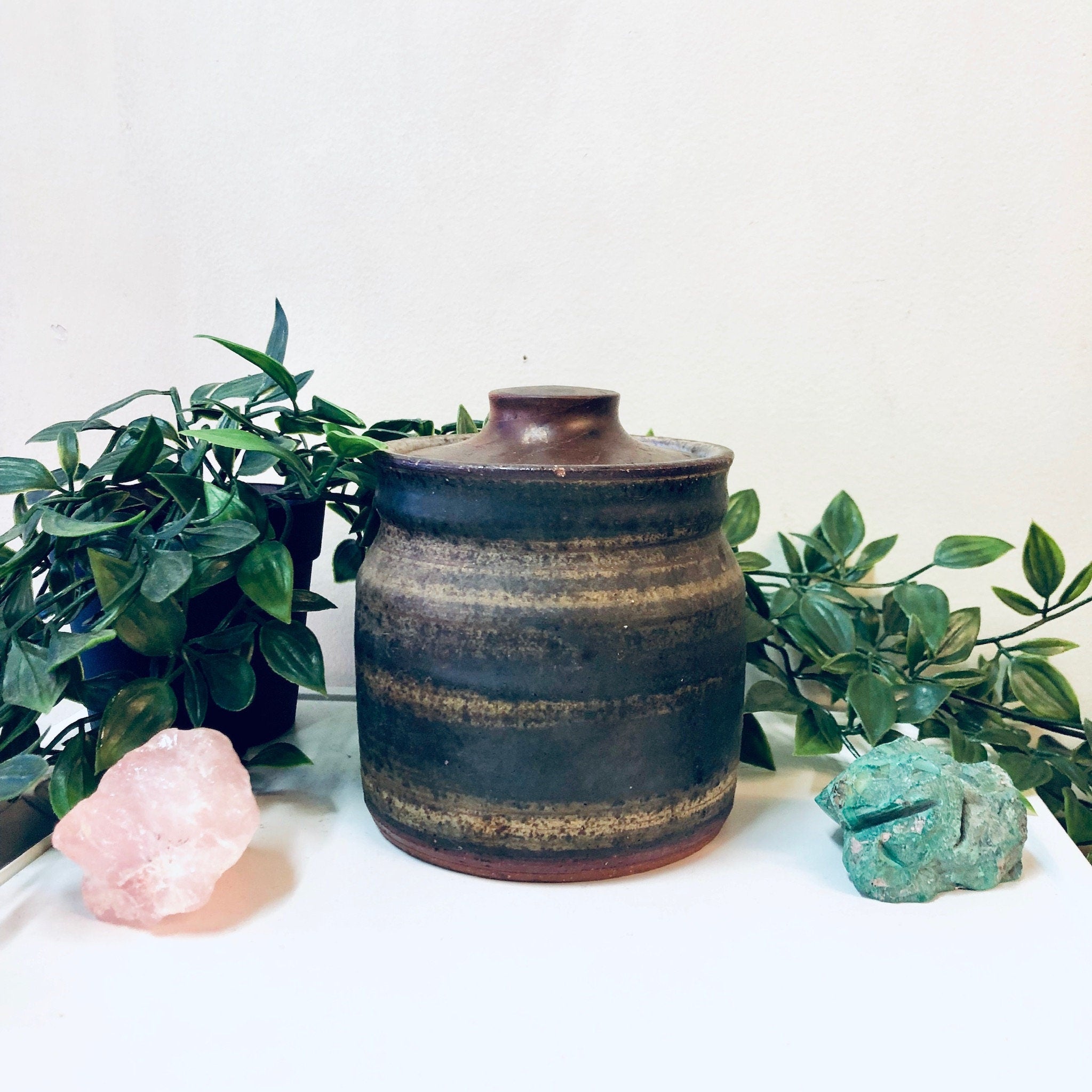 Vintage Pottery, Lidded Container, Made in Maine, Kitchen Container, Vintage Home Decor, Rustic Decor, Cottage Kitchen, Lidded Jar