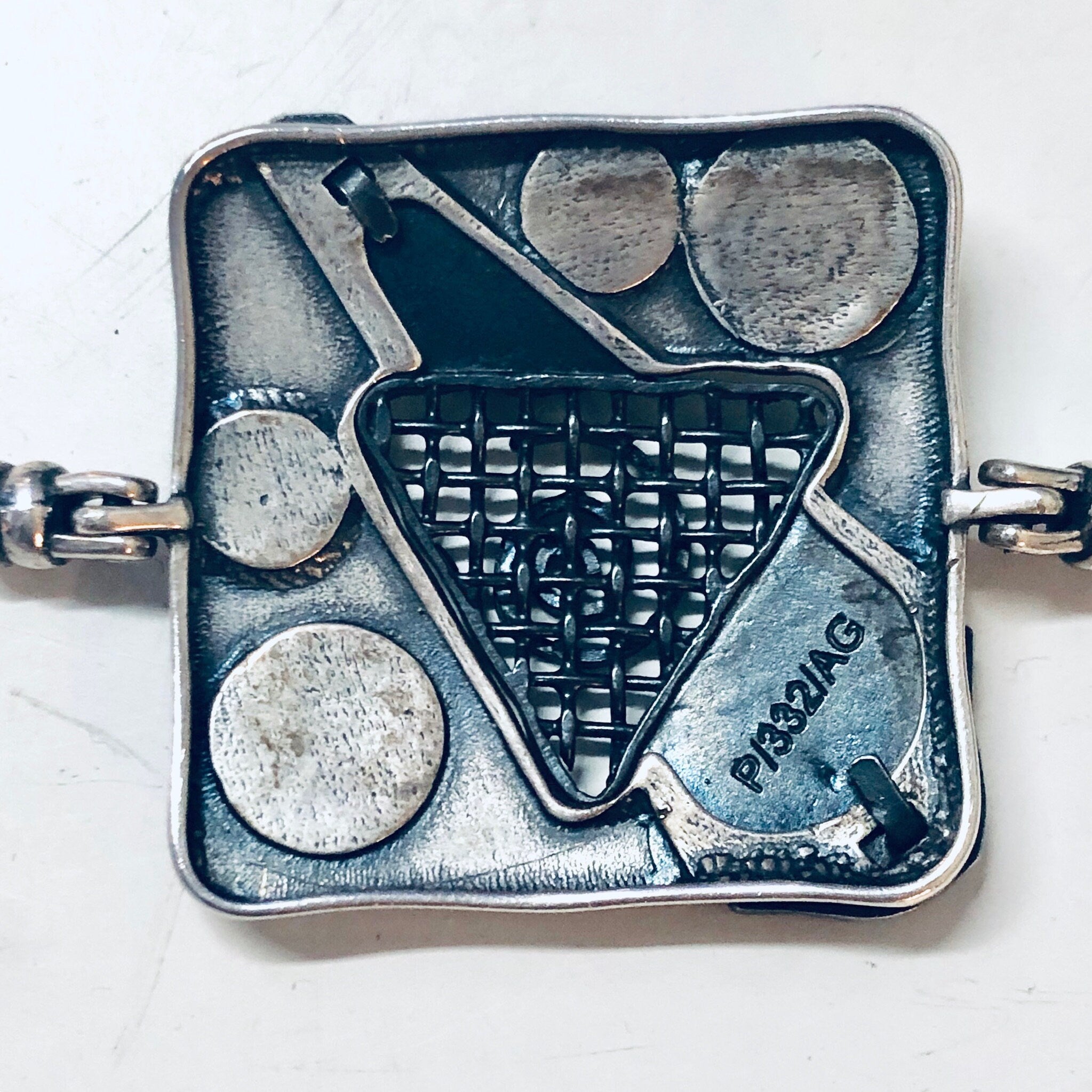 Vintage Bracelet, Silver Bracelet, Bangle Bracelet, Unique Jewelry, Vintage Jewelry, Square Bracelet, Cut Out Bracelet, Hinged Bracelet, 925