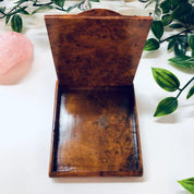 Wooden Hinged Box, Vintage Case, Cigarette Case, Business Card Holder, Wooden Case, Vintage Container, Light Brown Wood, Smoking Accessory