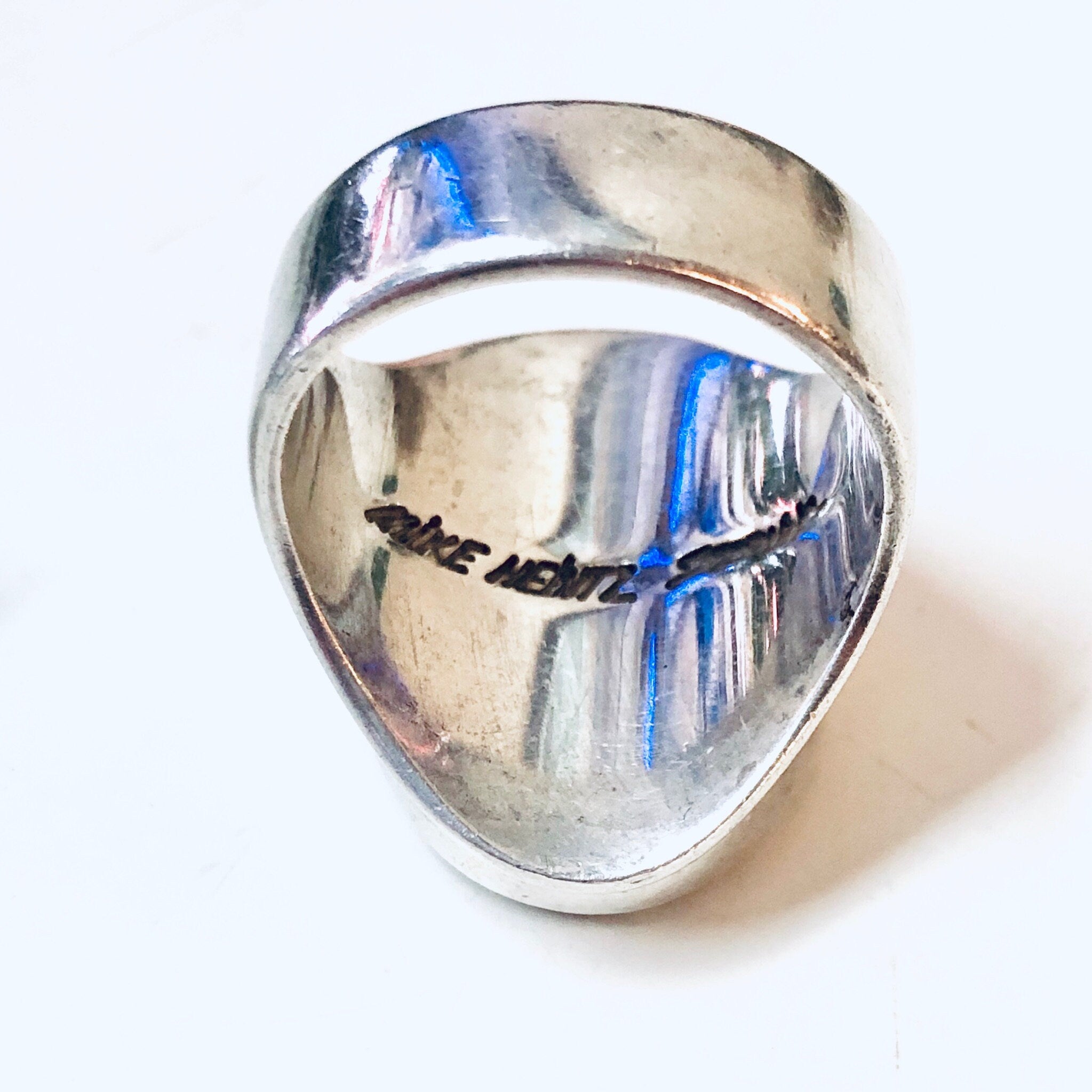 Vintage Silver Ring, Black Onyx Ring, Oval Shaped Stone, Mike Heintz Ring, Designer Jewelry, Vintage Jewelry, Large Ring, Simple Jewelry,