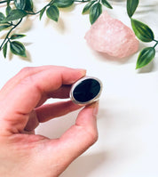 Vintage Silver Ring, Black Onyx Ring, Oval Shaped Stone, Mike Heintz Ring, Designer Jewelry, Vintage Jewelry, Large Ring, Simple Jewelry,