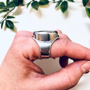 Vintage Silver Ring, Black Onyx Ring, Oval Shaped Stone, Mike Heintz Ring, Designer Jewelry, Vintage Jewelry, Large Ring, Simple Jewelry,
