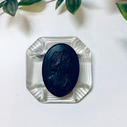 Vintage Cameo, Cameo Brooch, Vintage Jewelry, Black Cameo, Black and Clear, Victorian Style, Unique Jewelry, Large Cameo, Ornate Jewelry
