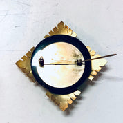 Vintage Brooch, Vintage Jewelry, Costume Jewelry, Gold Toned Jewelry, Black and Gold, Vintage Pin, Mother of Pearl, Statement Jewelry, Gold