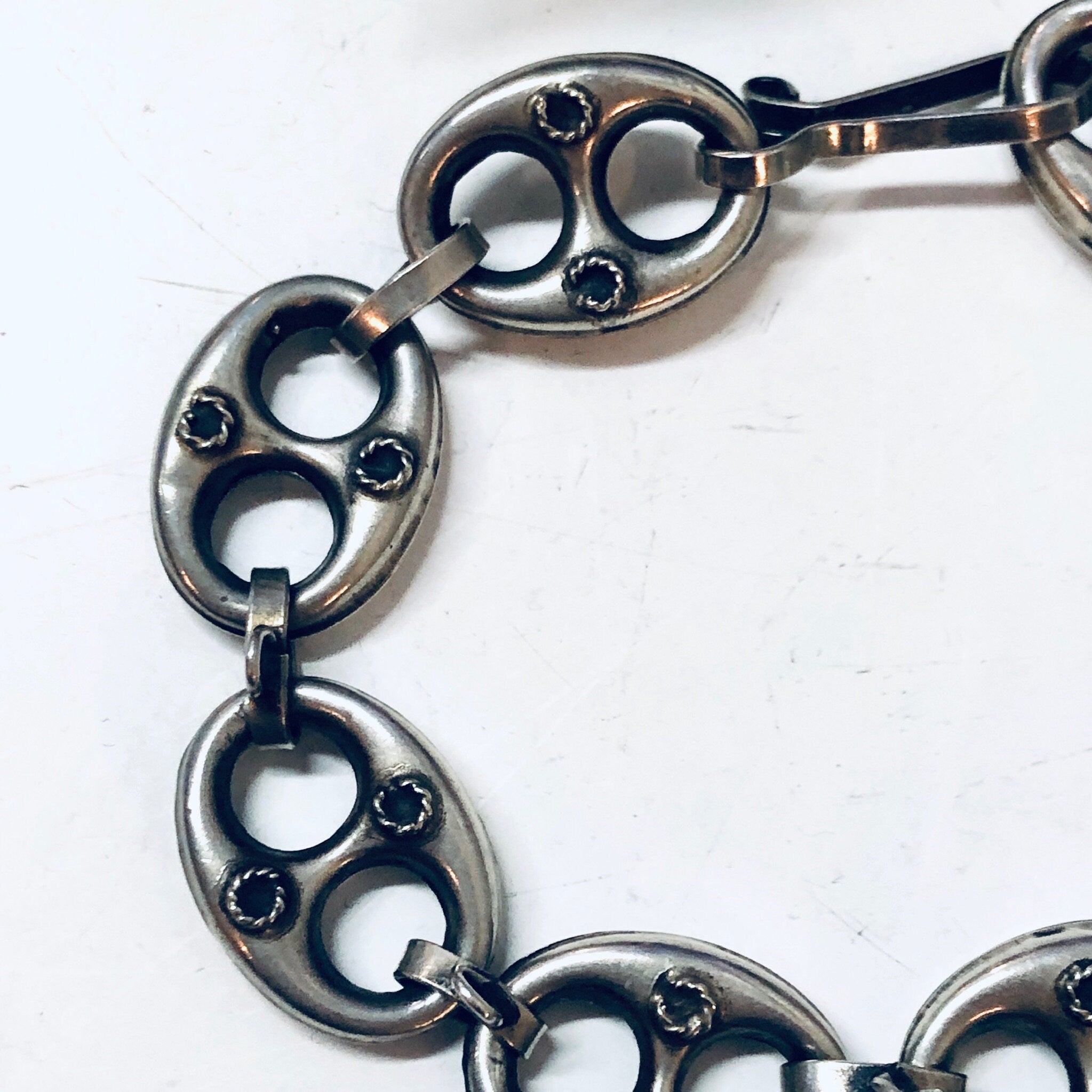 Vintage Charm Bracelet, Silver Bracelet, Link Bracelet, Vintage Jewelry, Vintage Bracelet, Unique Jewelry, Charm Jewelry, Bottle Tab,