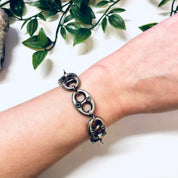 Vintage Charm Bracelet, Silver Bracelet, Link Bracelet, Vintage Jewelry, Vintage Bracelet, Unique Jewelry, Charm Jewelry, Bottle Tab,