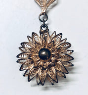 Vintage Floral Brooch, Silver Pin, Dangling Brooch, Flower Jewelry, Vintage Pin, Sterling Silver Pin, Brooch for Mom