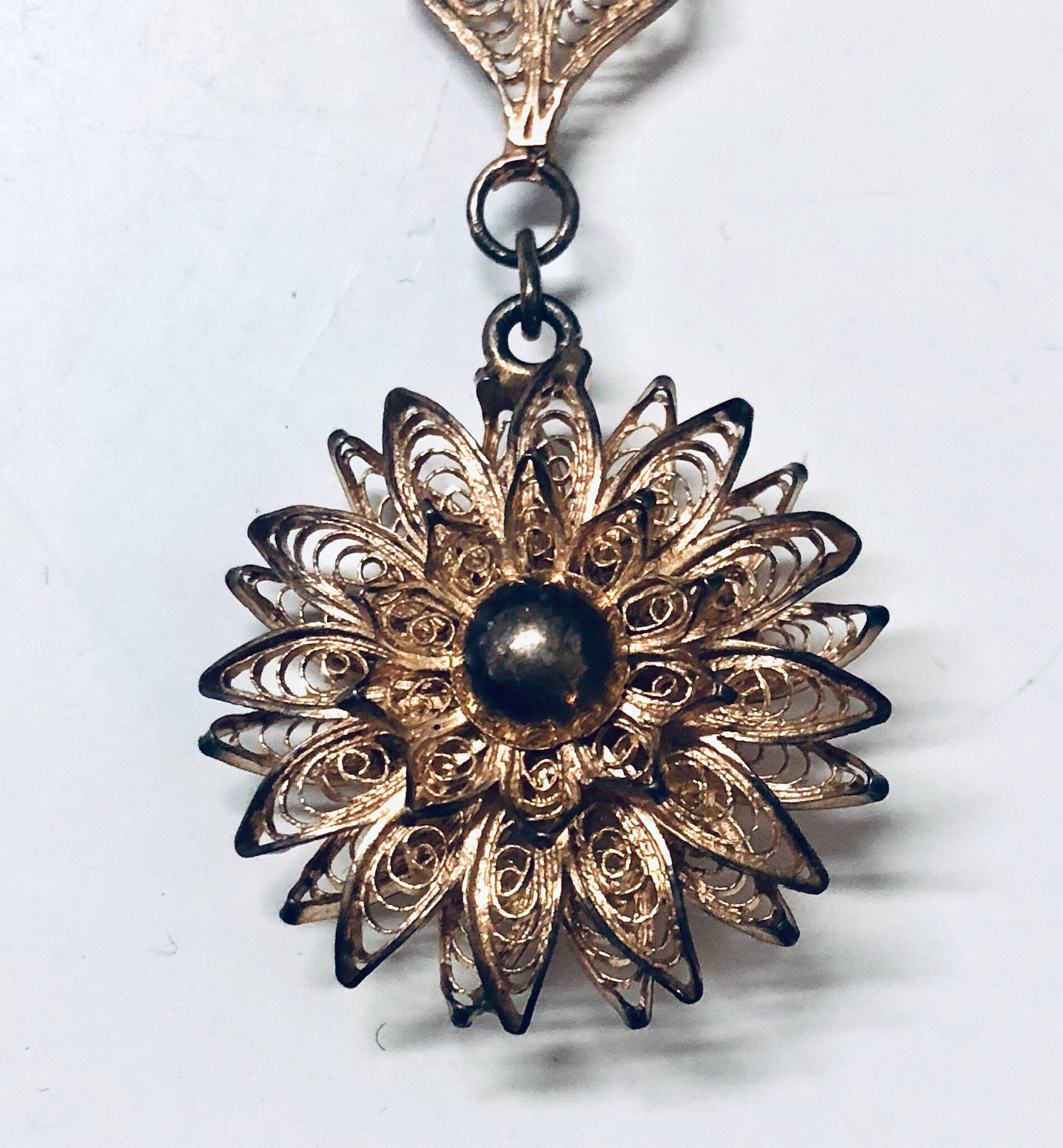 Vintage Floral Brooch, Silver Pin, Dangling Brooch, Flower Jewelry, Vintage Pin, Sterling Silver Pin, Brooch for Mom