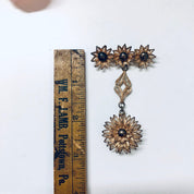 Vintage Floral Brooch, Silver Pin, Dangling Brooch, Flower Jewelry, Vintage Pin, Sterling Silver Pin, Brooch for Mom
