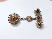 Vintage Floral Brooch, Silver Pin, Dangling Brooch, Flower Jewelry, Vintage Pin, Sterling Silver Pin, Brooch for Mom