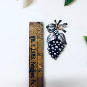 Vintage Brooch, Grape Brooch, Silver Brooch, Vintage Pin, Vintage Jewelry, Food Jewelry, Unique Jewelry, Dangling Brooch, Denmark Jewelry