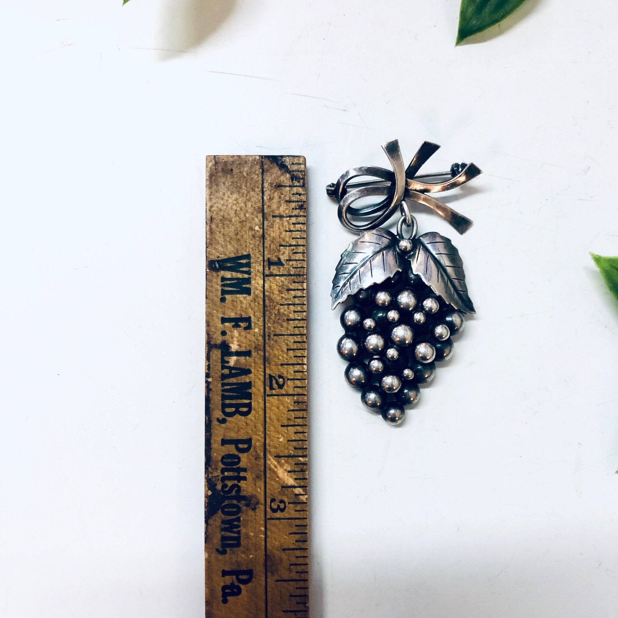 Vintage Brooch, Grape Brooch, Silver Brooch, Vintage Pin, Vintage Jewelry, Food Jewelry, Unique Jewelry, Dangling Brooch, Denmark Jewelry