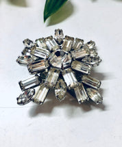 Rhinestone Brooch, Joseph Warner, Warner Jewelry, Vintage Jewelry, Rhinestones, Costume Jewelry, Large Brooch, Unique Jewelry, Vintage Pin