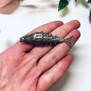 Vintage Fish Pendant, Silver Fish Jewelry, Vintage Jewelry, Vintage Necklace, Pendant Necklace, Moveable Fish Pendant, Red Eye Fish, 925