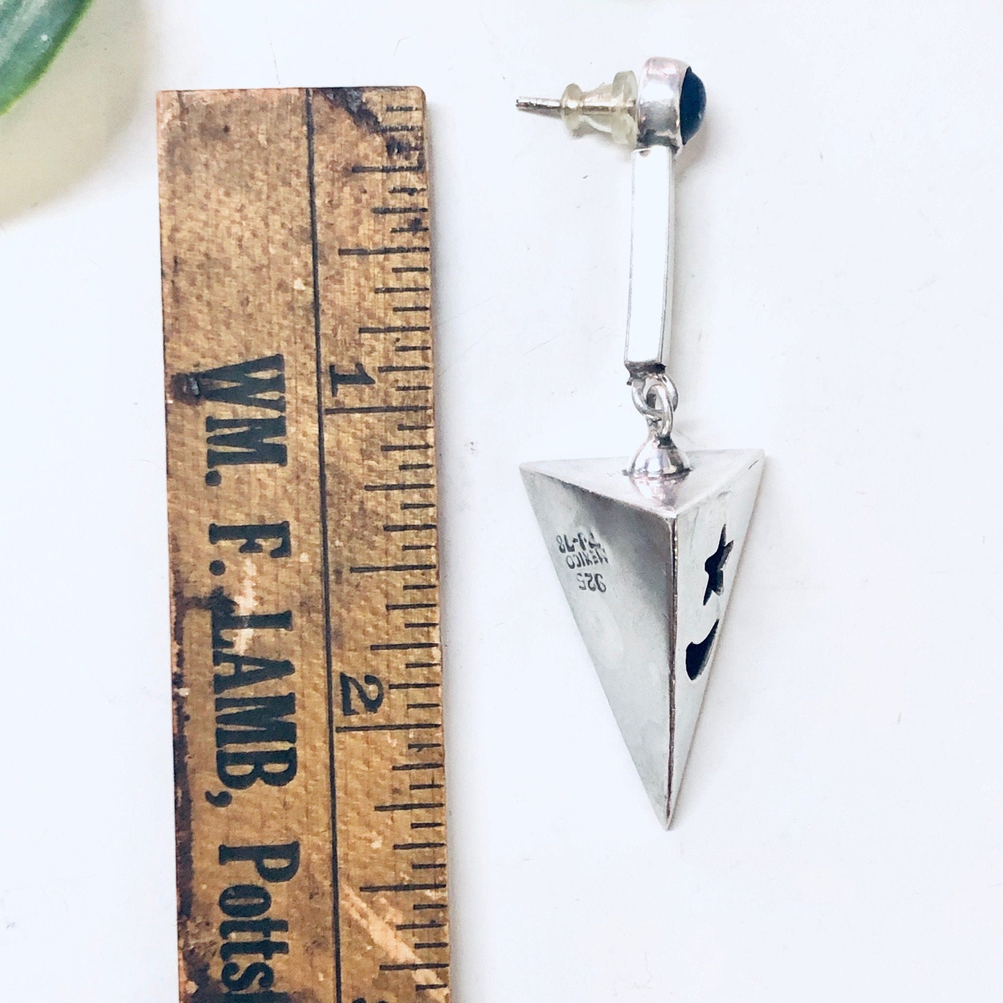 Vintage Earrings, Silver Earrings, Star and Moon, Space Earrings, Blue Lapis Stone, Unique Earrings, Statement Jewelry, Pierced Ears, Blue