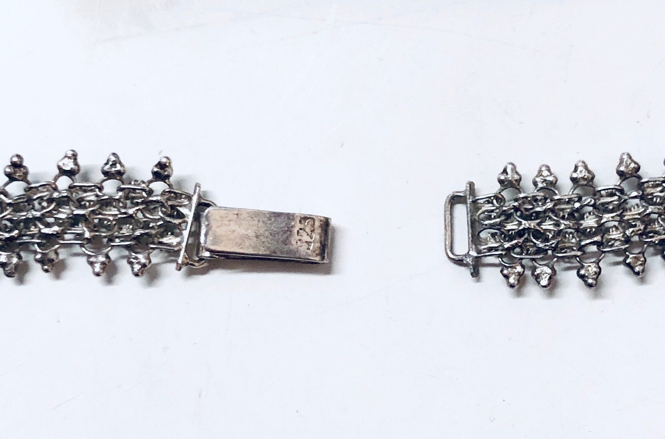 Vintage Silver Necklace, Vintage Choker, Link Necklace, Short Necklace, Vintage Jewelry, Thick Choker, Statement Jewelry, Hook Closure,