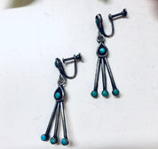 Vintage Earrings, Screw Back Earrings, Silver Earrings, Turquoise Jewelry, Vintage Jewelry, Valentines Day Gift, Unique Jewelry, Blue Stones