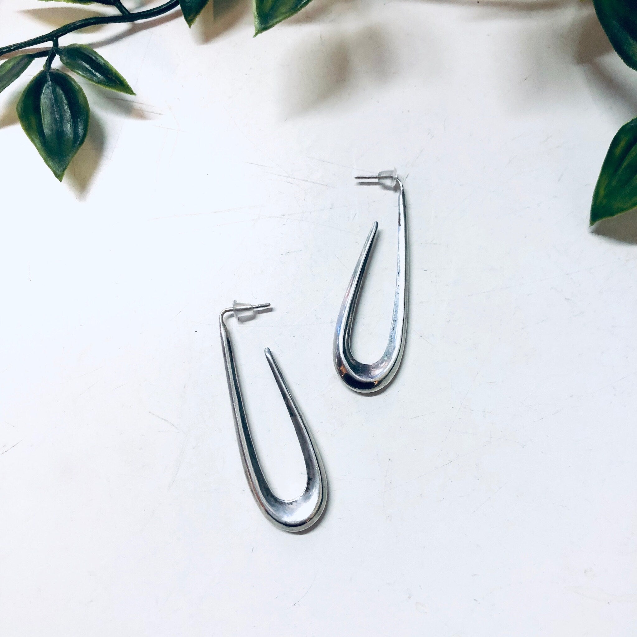 Vintage Silver Earrings, Minimalist Jewelry, Dangle Earrings, Sterling Silver, Pierced Ears, Unique Earrings, Valentines Day Gift