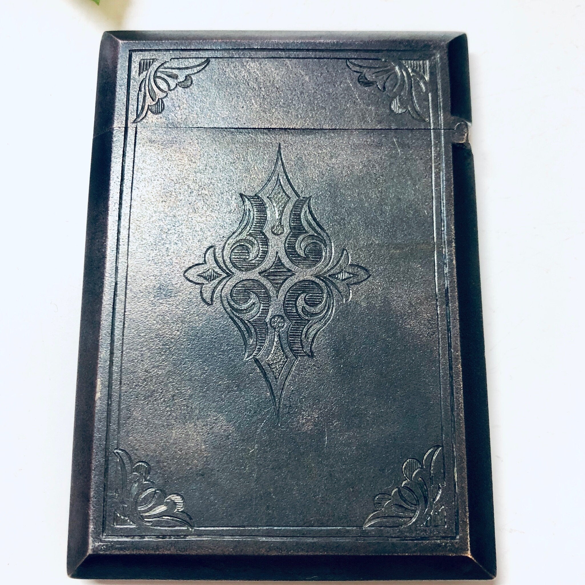 Vintage Case, Sterling Silver Case, Monogrammed Case, Business Card Holder, Rolled Cigarette Holder, Cigarette Case, Initialed Case, Silver