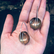 Vintage Earrings, Threader Earrings, Copper Earrings, Vintage Jewelry, Brass Jewelry, Unique Jewelry, Valentines Day Gift, Minimalist
