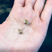 Vintage Gold Earrings, 14K Yellow Gold, 14 Karat Gold, Opal Earrings, Post Earrings, Stud Earrings, October Birthstone, Valentines Day Gift