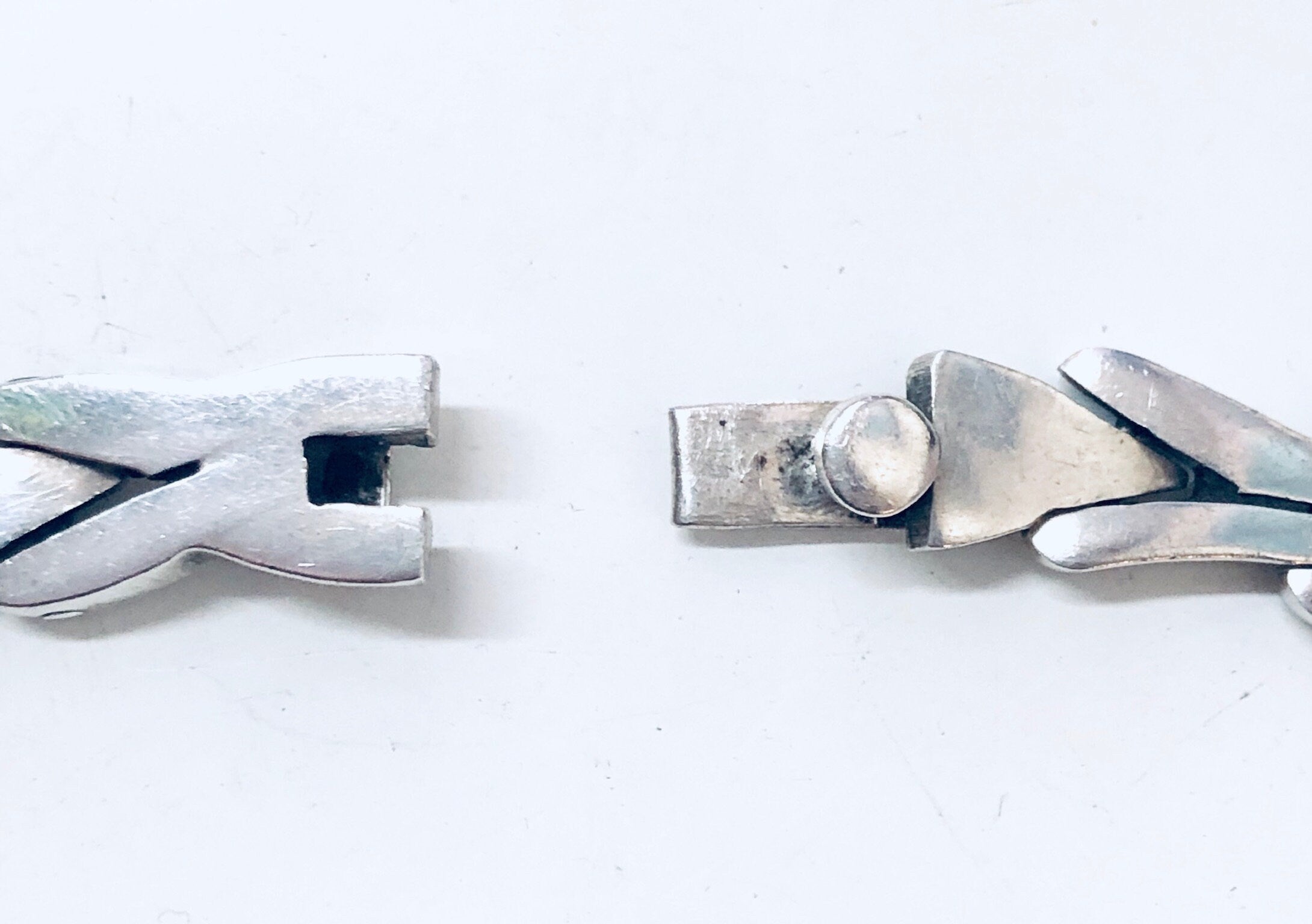 Vintage Silver Necklace, Silver Choker, Vintage Jewelry, Link Necklace, V Shape Necklace, Heavy Necklace, Solid Silver, Unique Jewelry, 925