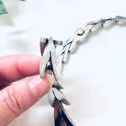 Vintage Silver Necklace, Silver Choker, Vintage Jewelry, Link Necklace, V Shape Necklace, Heavy Necklace, Solid Silver, Unique Jewelry, 925